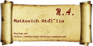 Matkovich Atália névjegykártya